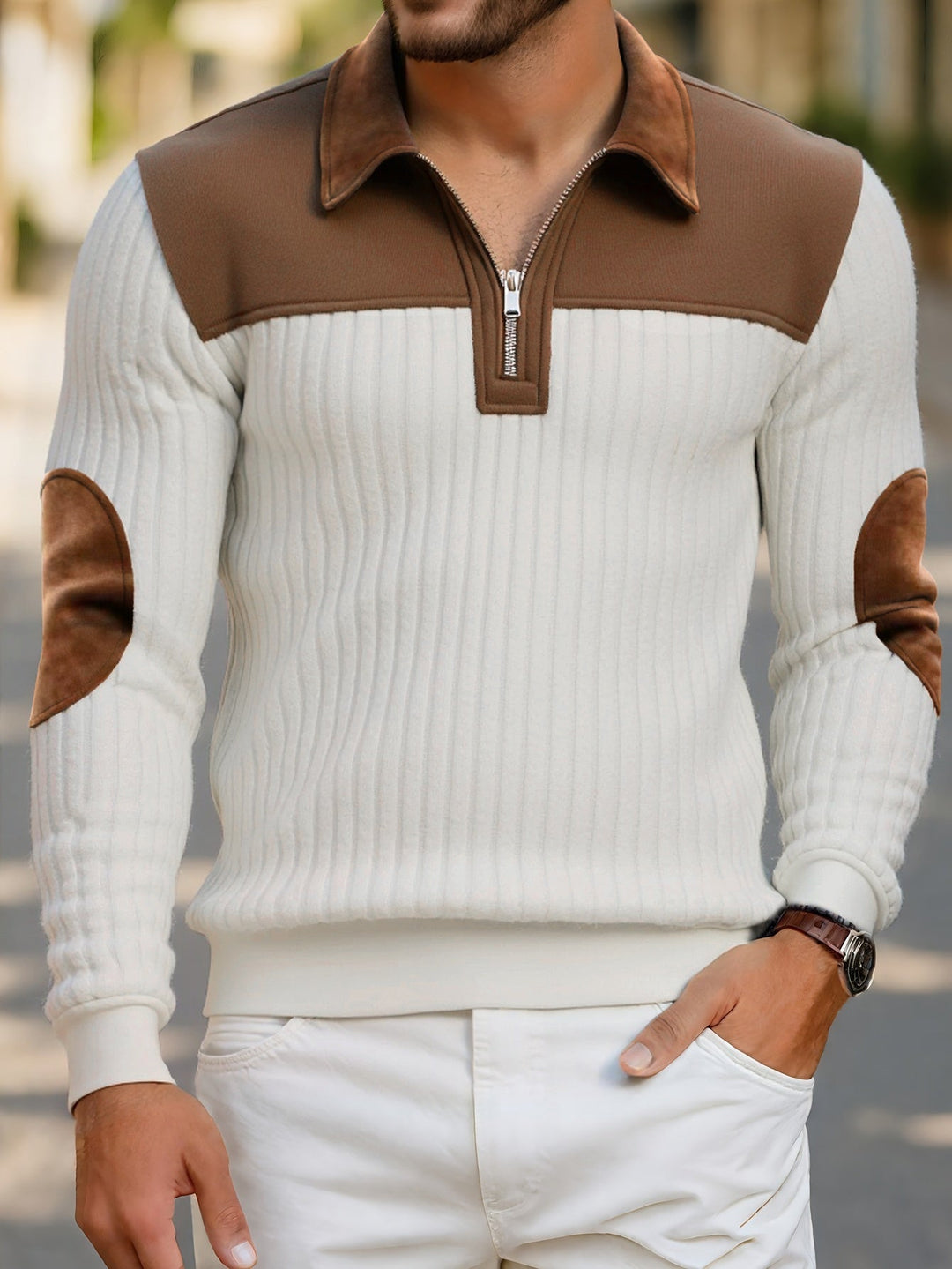 Roland | To-farvet Quarter-Zip Pullover
