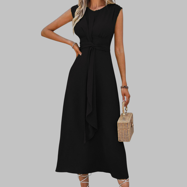 Alayna | Elegant Ærmeløs Rund Hals Maxi Kjole