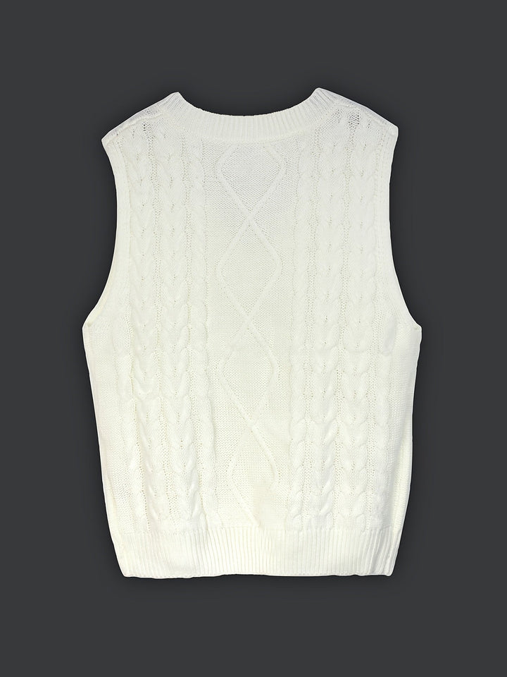 Cora | Cozy Cable-Knit V-Hals Sweater Vest