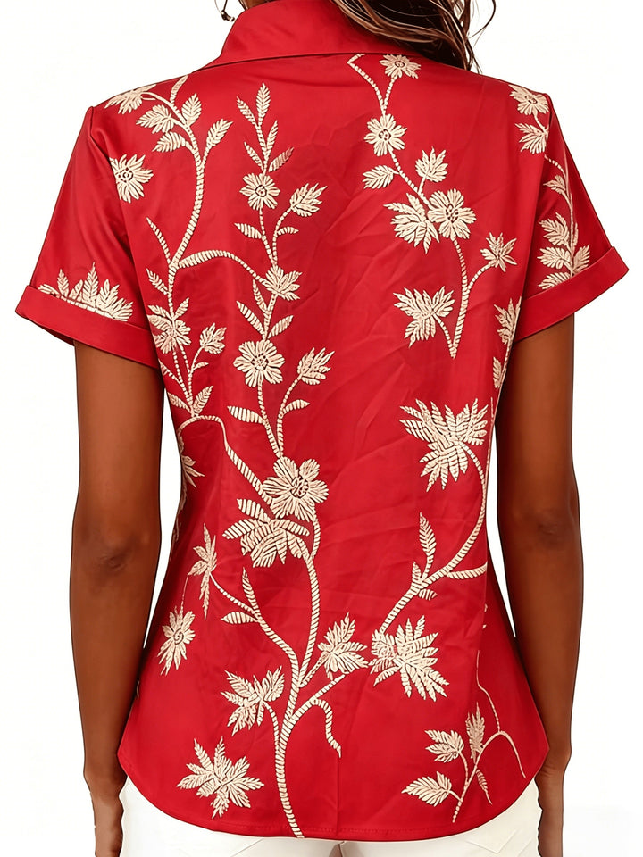 Regina | Botanisk Print Skjorte