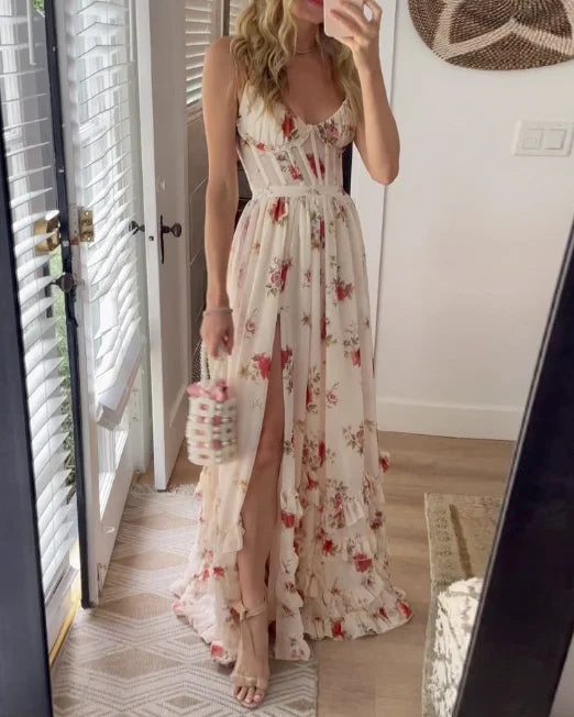 Zoey | Elegant Blomsterærmeløs Kjole