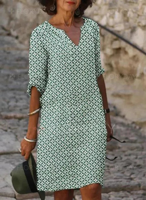 Celia | Vintage Split-Neck Sommerkjole