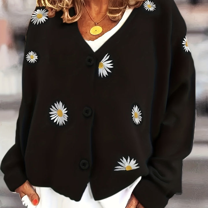 Maribel | Blomsterbroderet Knappet Cardigan