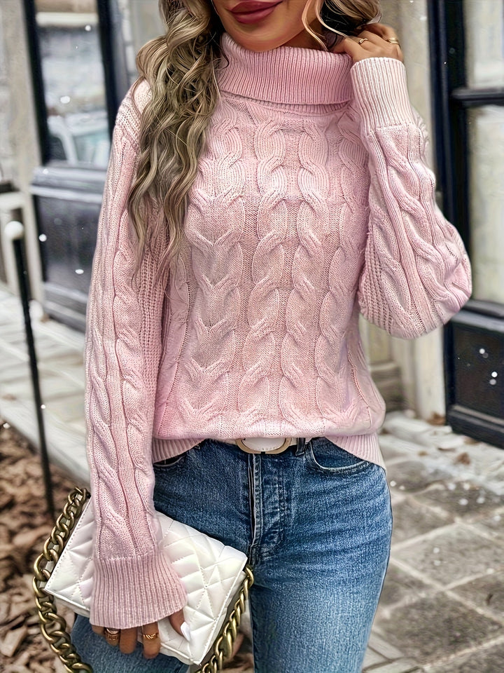 Celeste | Cozy Cable-Knit Turtleneck Sweater