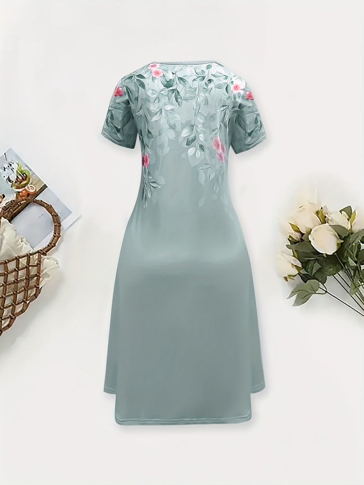 Marjorie | Graceful Floral A-Line Kjole