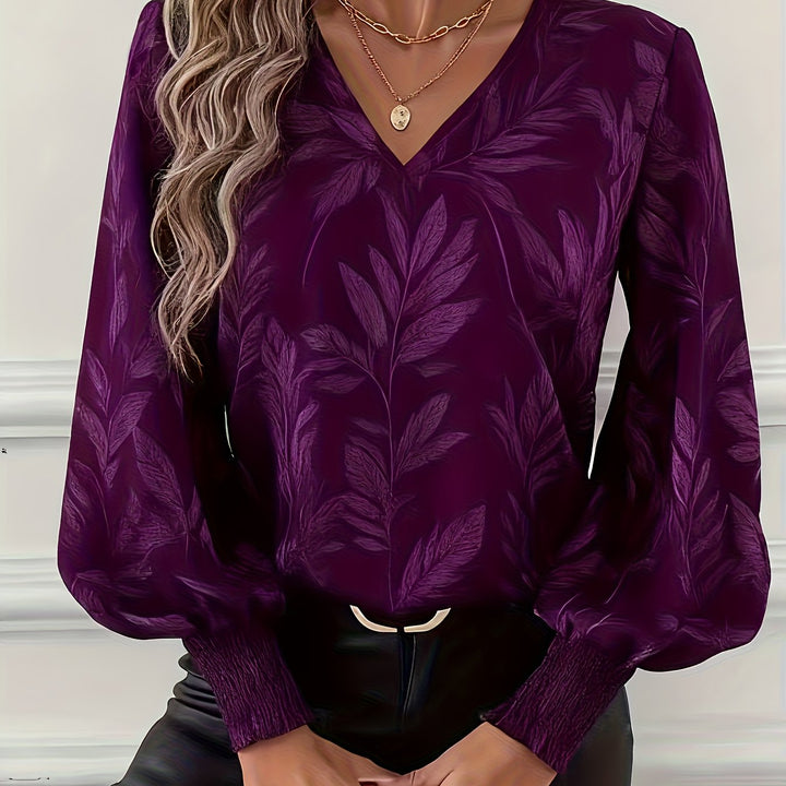 Elena | Botanisk V-Hals Bluse