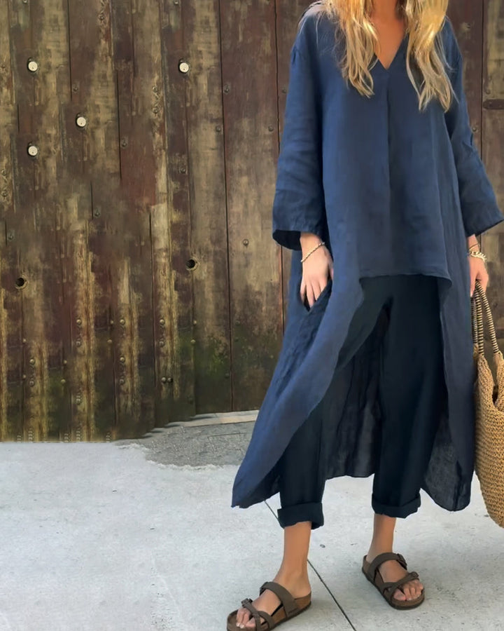 Stella | Elegant Løs V-Hals Sæt