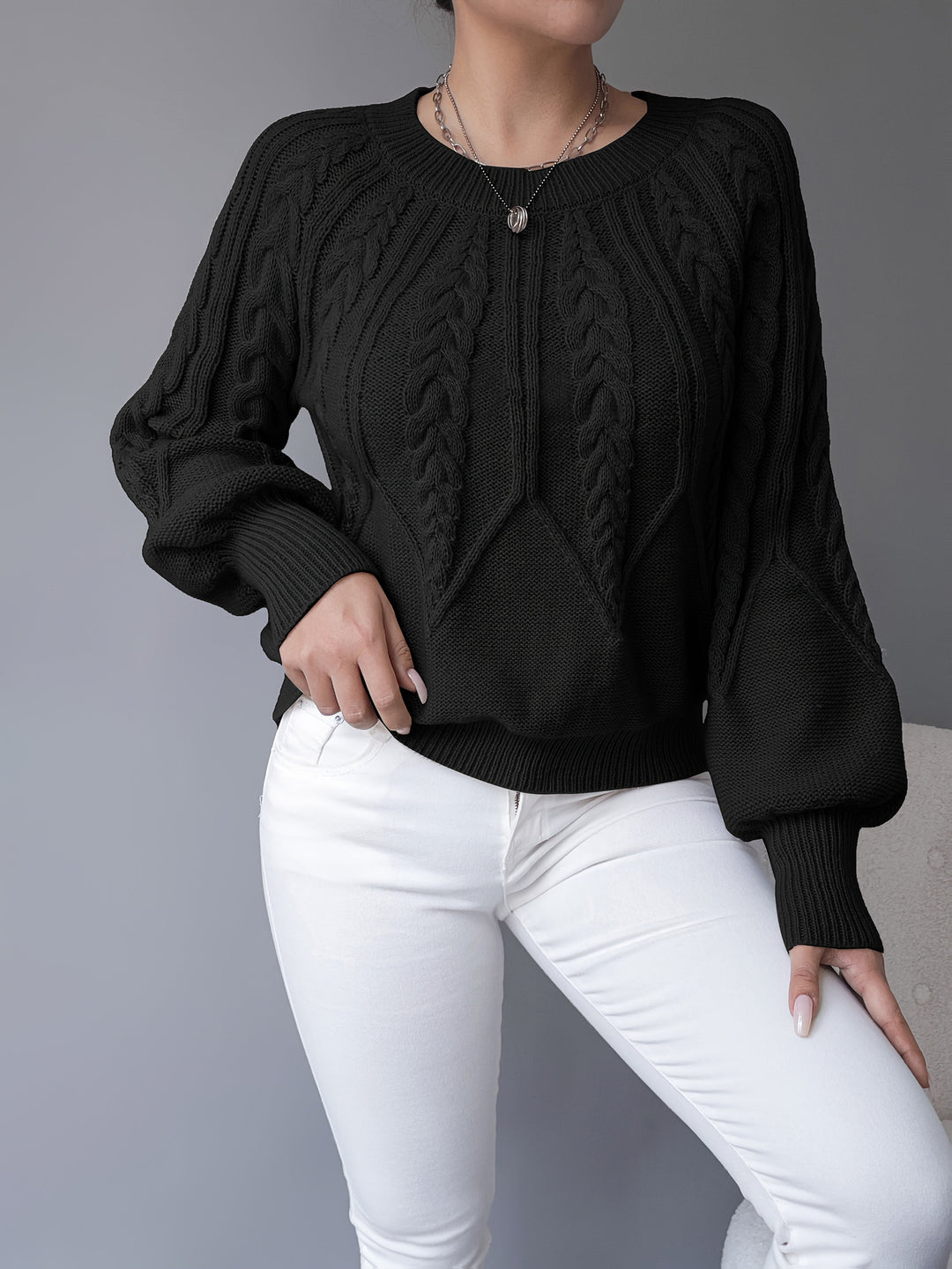 Elsie | Kabelstrikket Tekstur Sweater