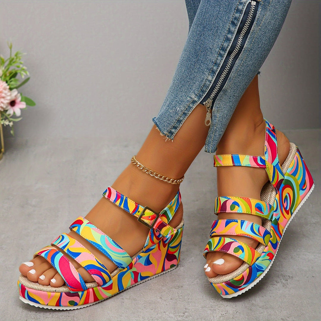 Rosalind | Elegant Strop Platform Wedge Sandaler