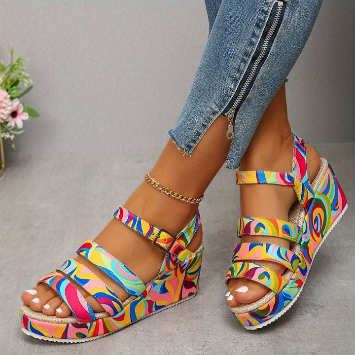 Rosalind | Elegant Strop Platform Wedge Sandaler