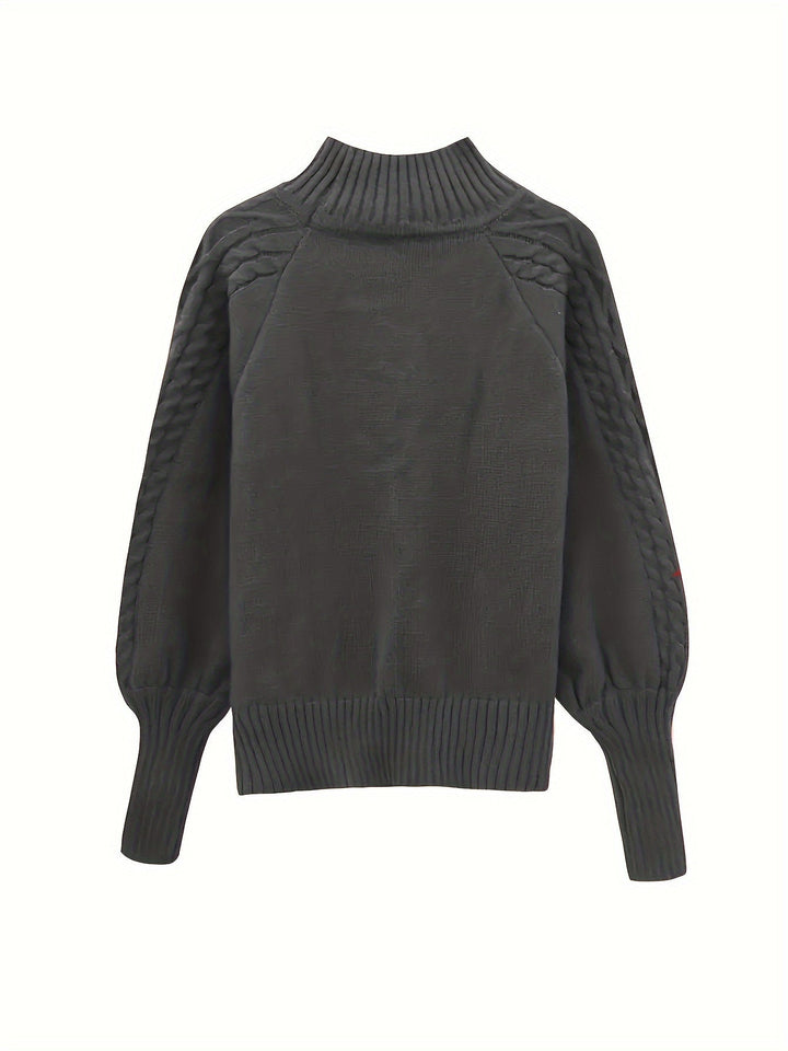 Eloise | Tekstureret Halv-Krave Sweater