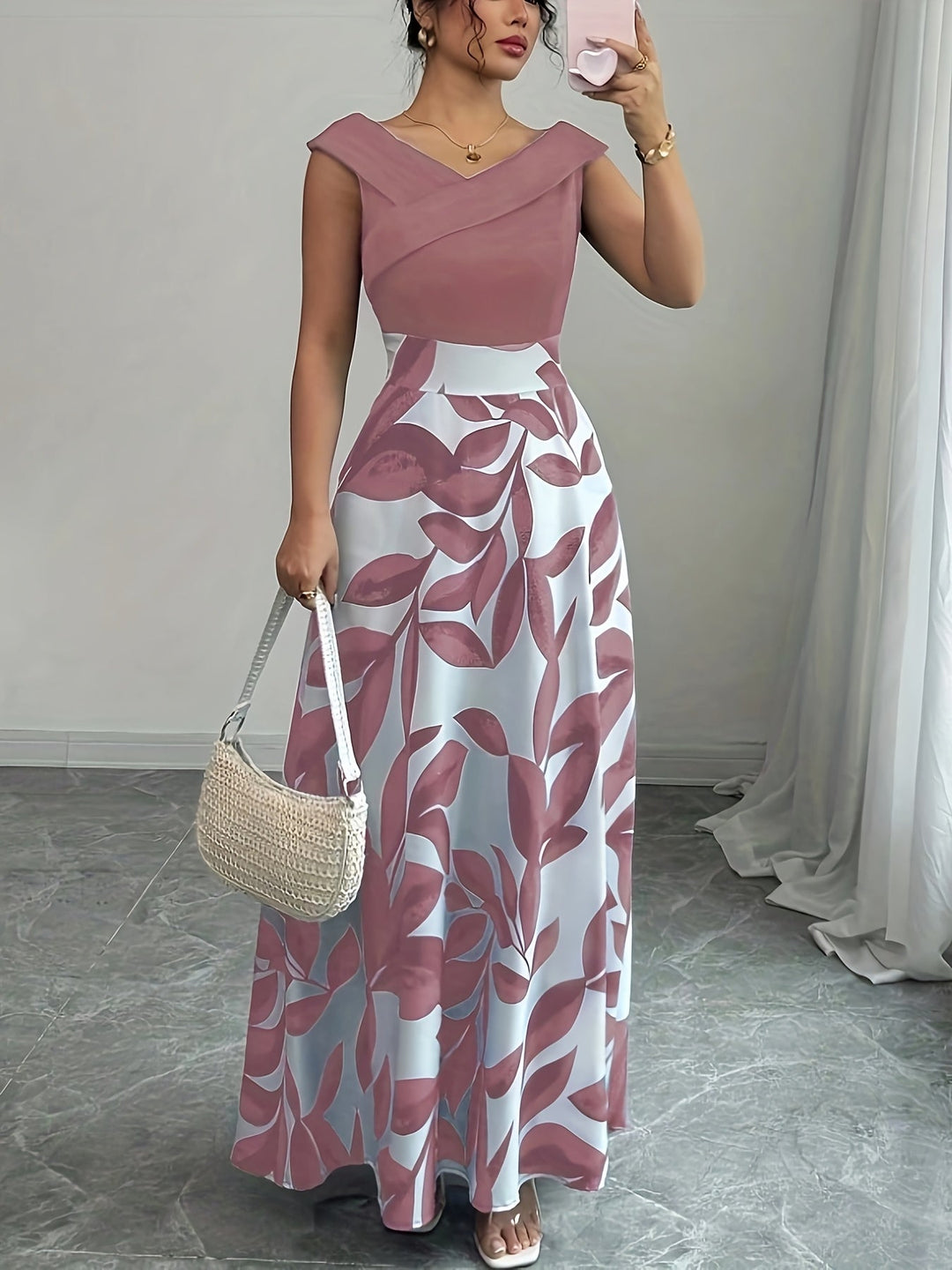 Lucille | Elegant Floral Maxi Kjole