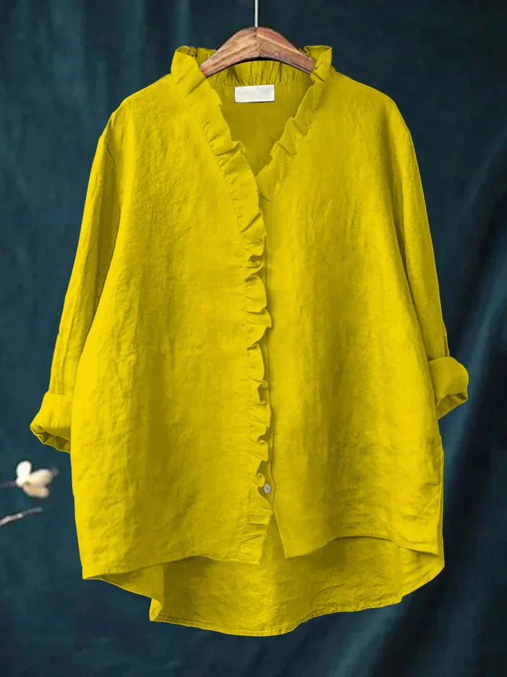 Eliza | Casual Ruffle V-Hals Bluse