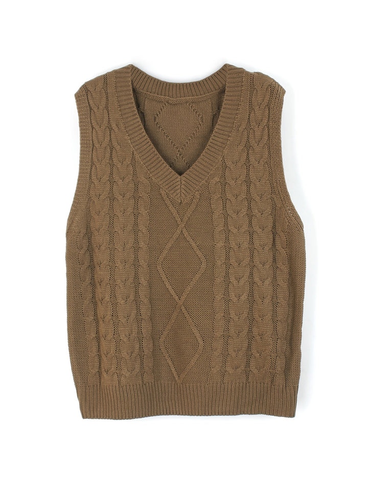 Cora | Cozy Cable-Knit V-Hals Sweater Vest