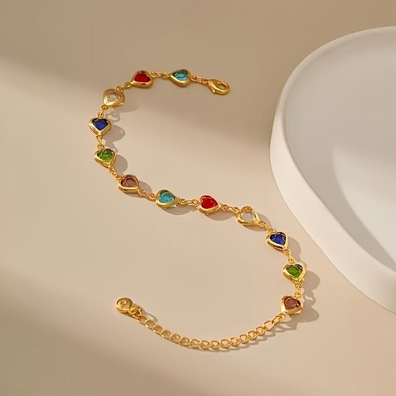 Gail | Stilfuld multicolor hjerteformet armbånd