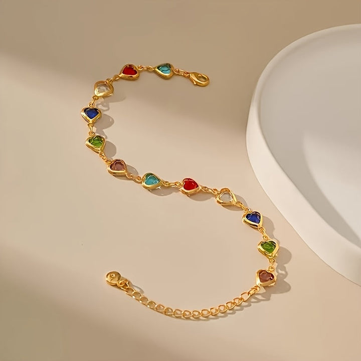 Gail | Stilfuld multicolor hjerteformet armbånd