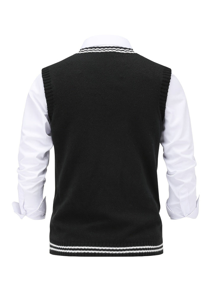Gideon | Kabelstrikket V-hals Sweater Vest