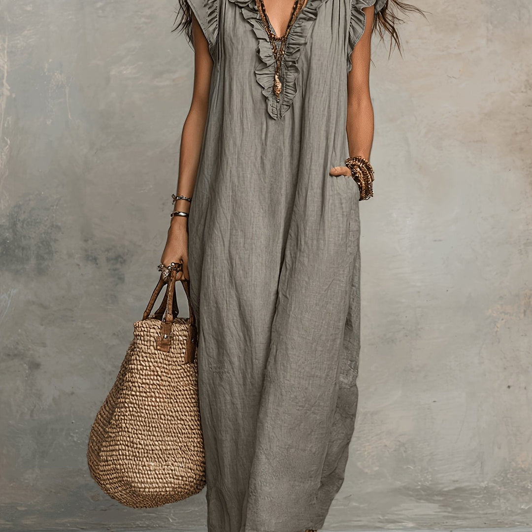 Marisol | Rynket Bohemian Maxi Kjole