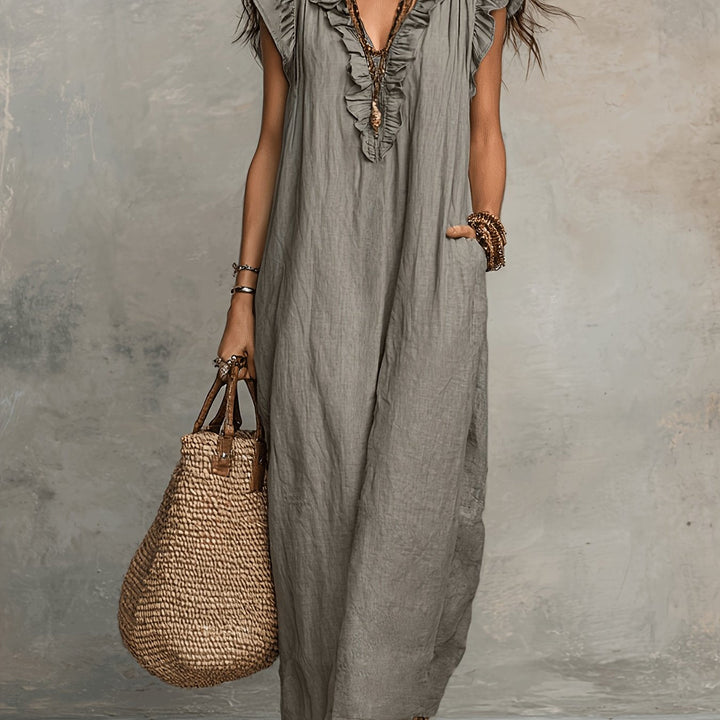 Marisol | Rynket Bohemian Maxi Kjole
