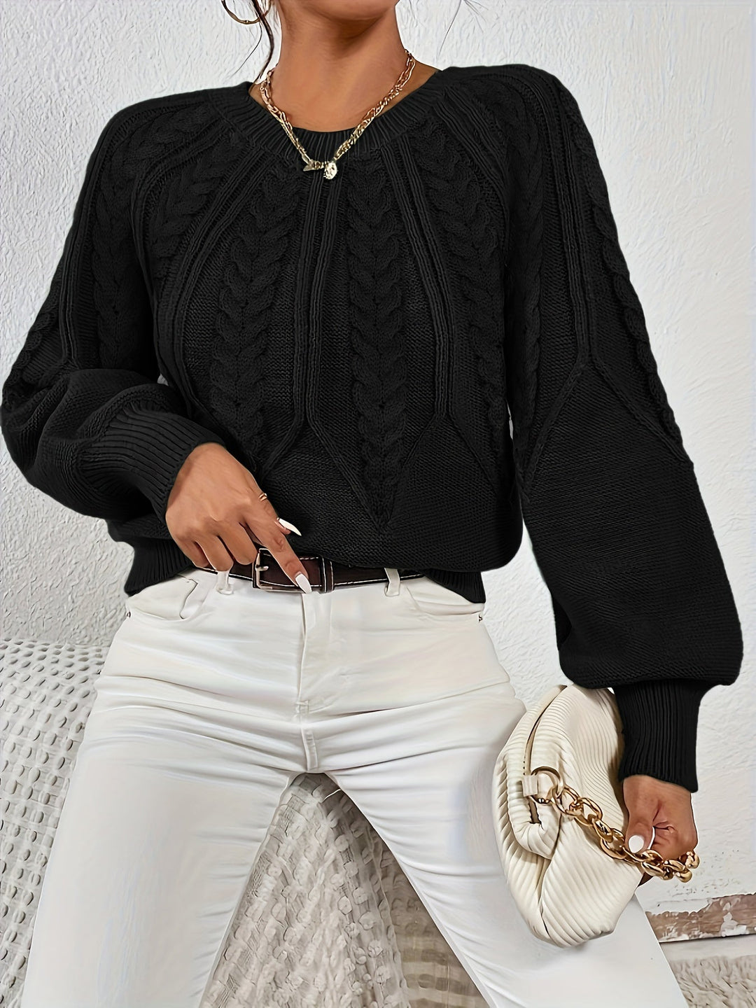 Eleanor | Afslappet Kabelstrik Sweater