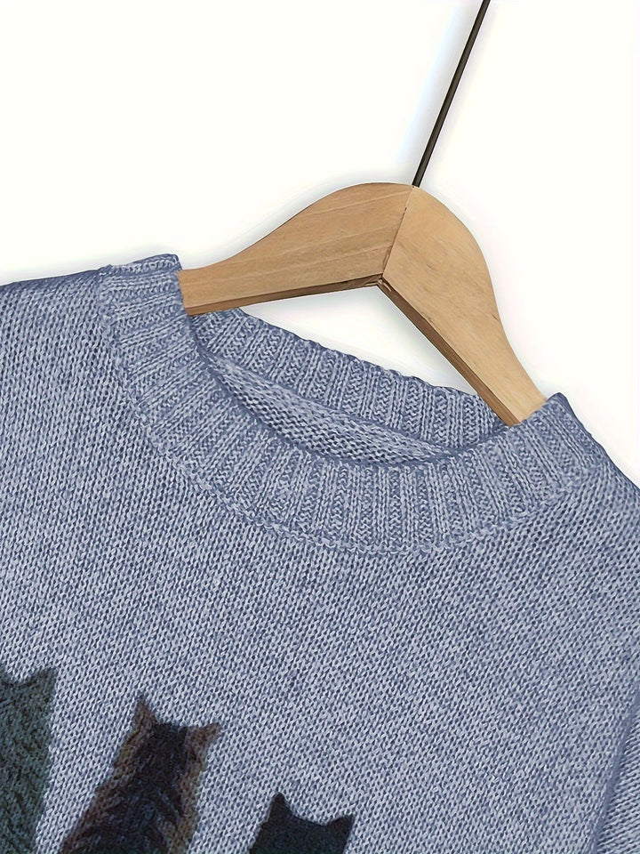 Tamara | Cozy Kat-Print Sweater