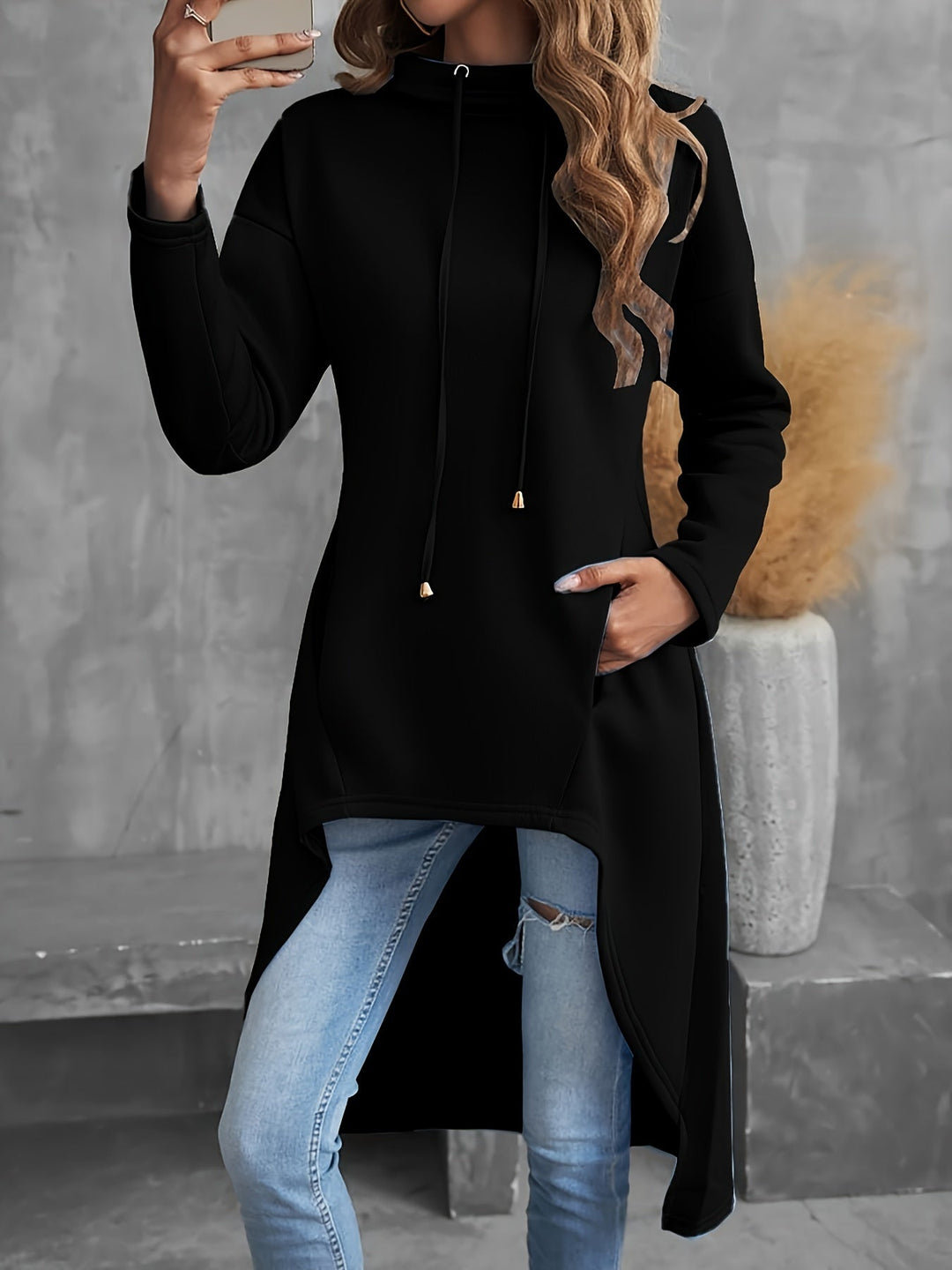 Tabitha | High-Low Snøre Hoodie
