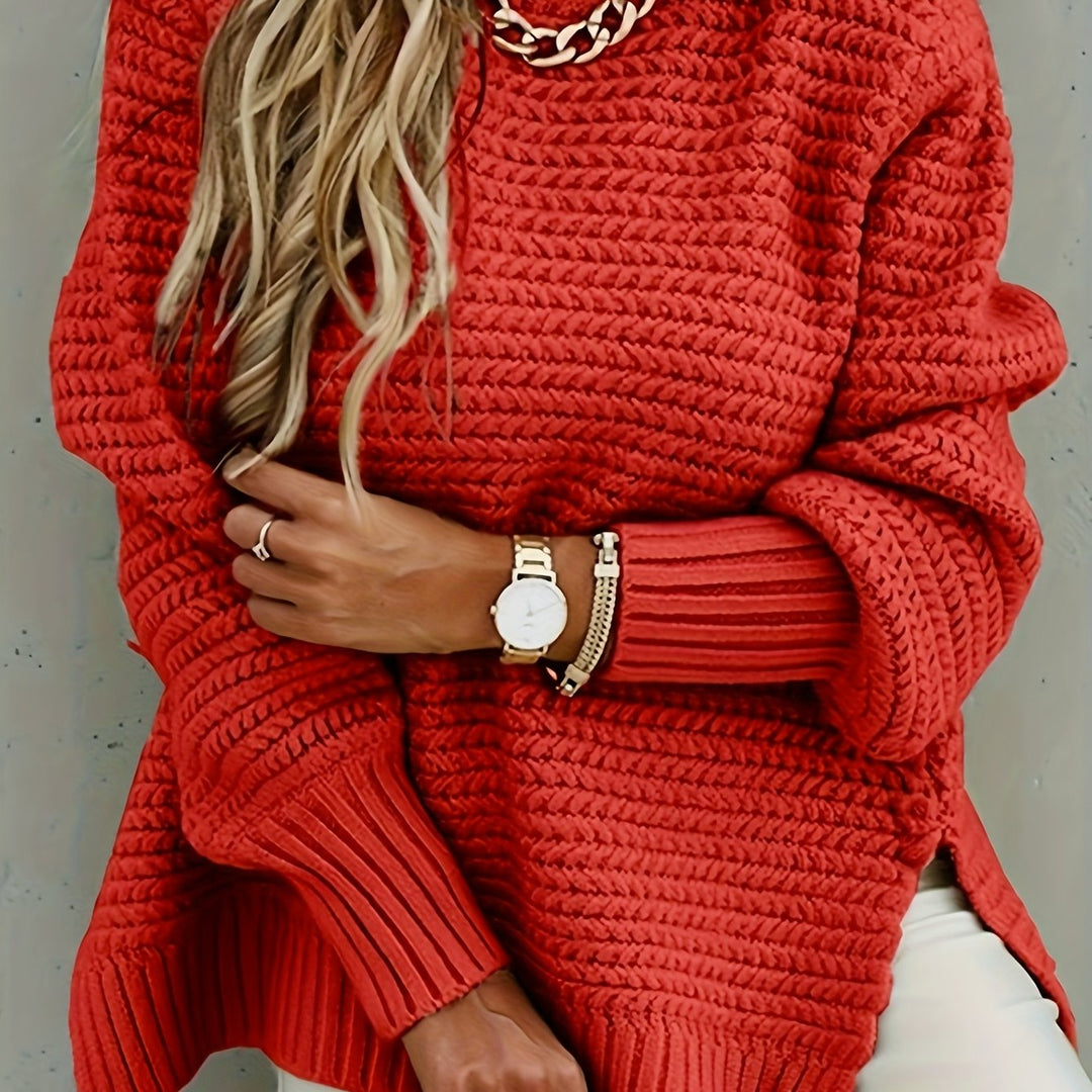 Evangeline | Tekstureret High-Low Sweater