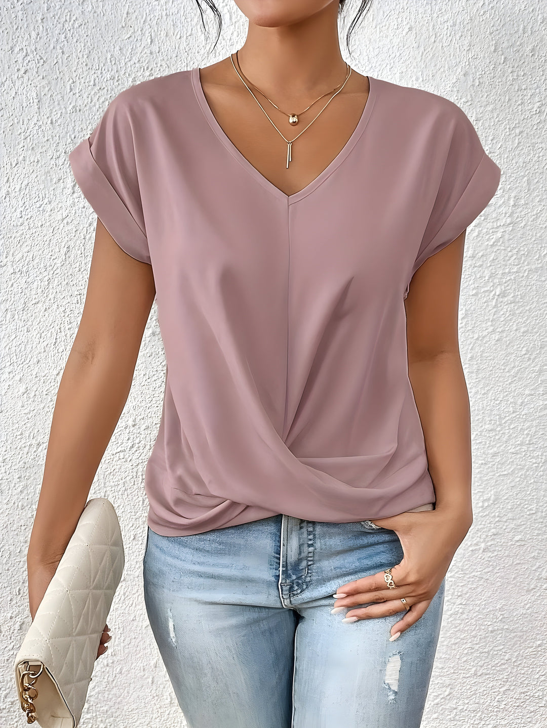 Kathrina | Elegant Twist-Front V-Hals Top