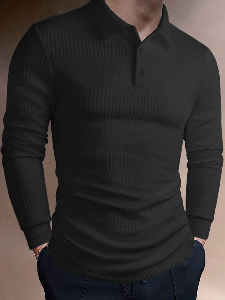 Fletcher | Tekstureret Langærmet Polo Shirt