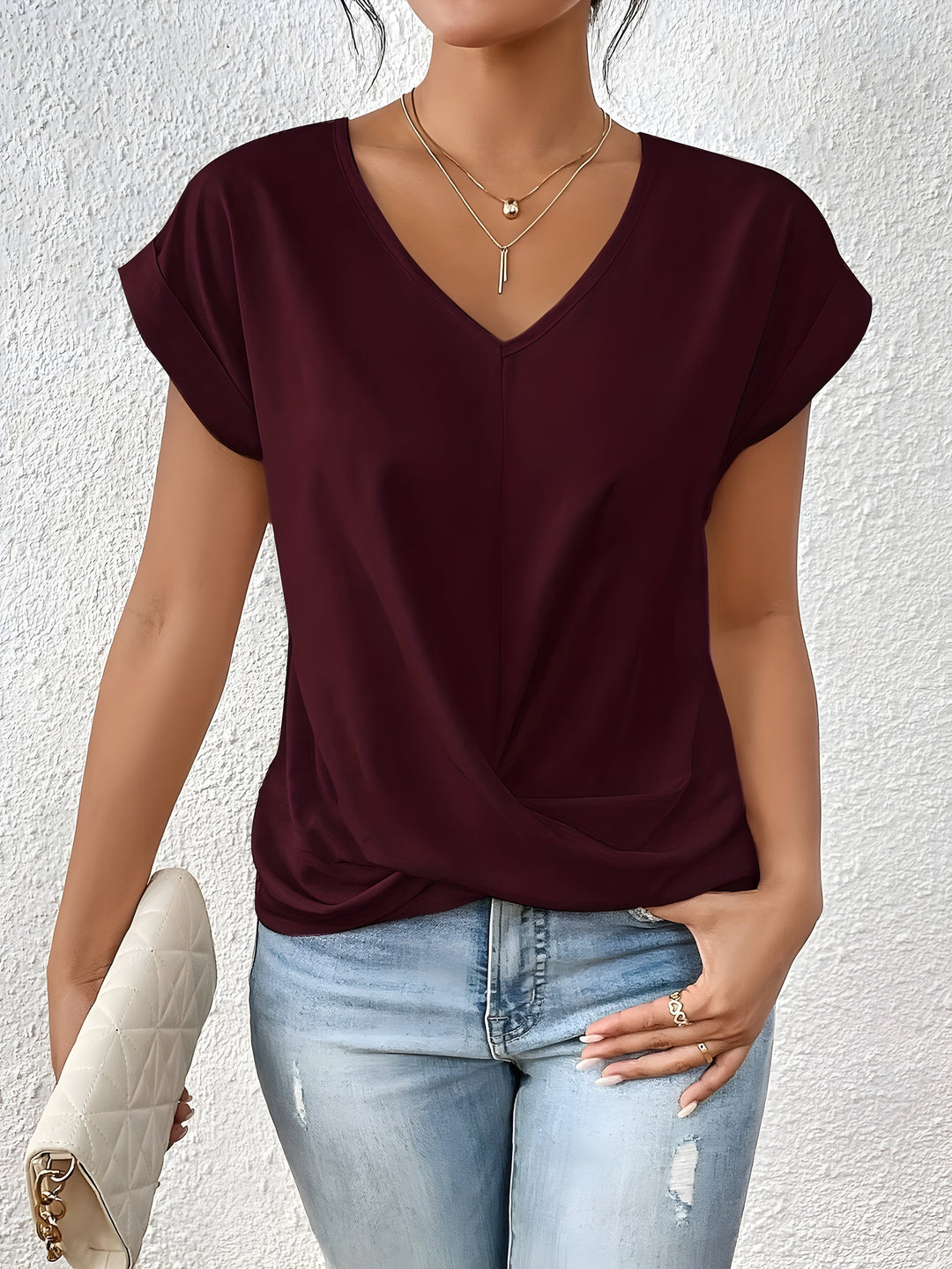 Kathrina | Elegant Twist-Front V-Hals Top