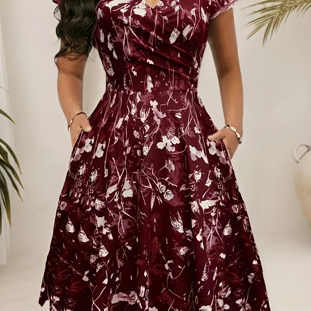 Katherine | Floral A-Line Lomme Kjole
