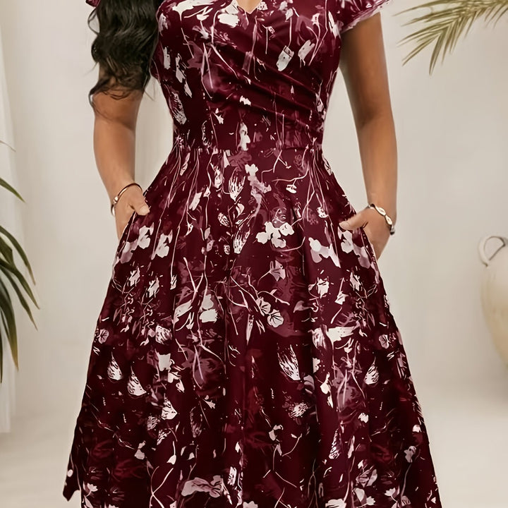 Katherine | Floral A-Line Lomme Kjole