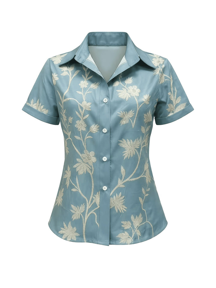 Regina | Botanisk Print Skjorte