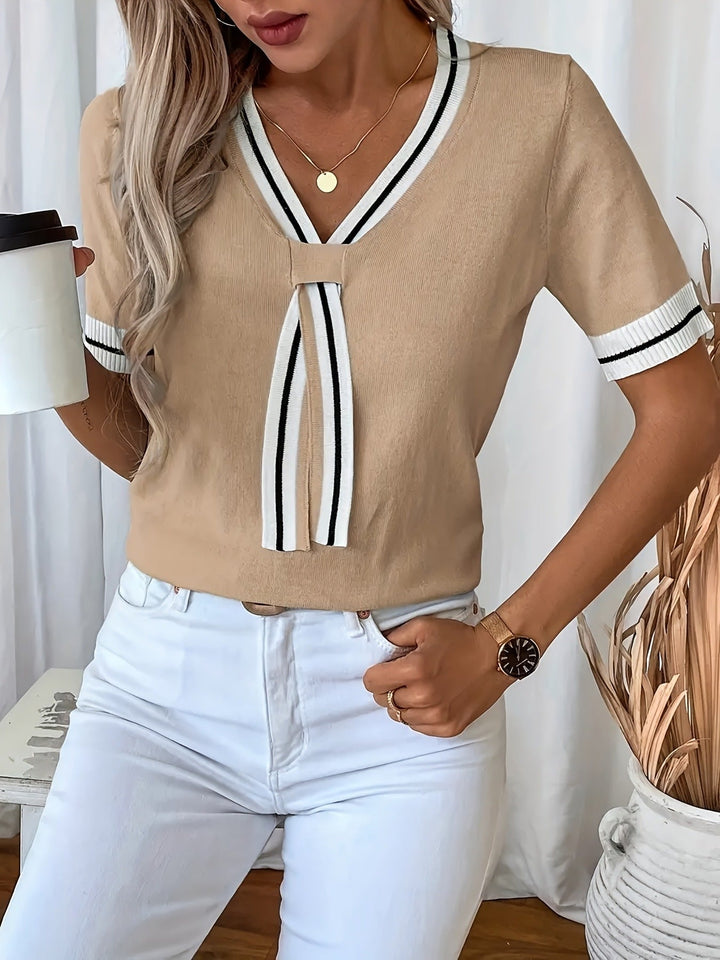 Daphne | V-Hals Kortærmet Pullover
