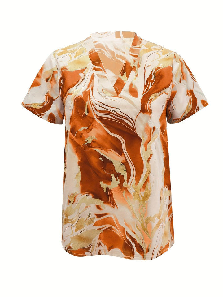 Joanna | Kunstnerisk Swirl-Print Bluse
