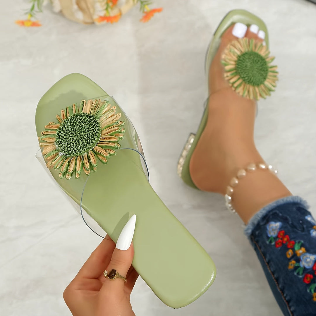 Elise | Blomster Square-Toe Sandaler