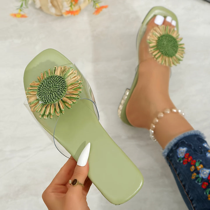 Elise | Blomster Square-Toe Sandaler