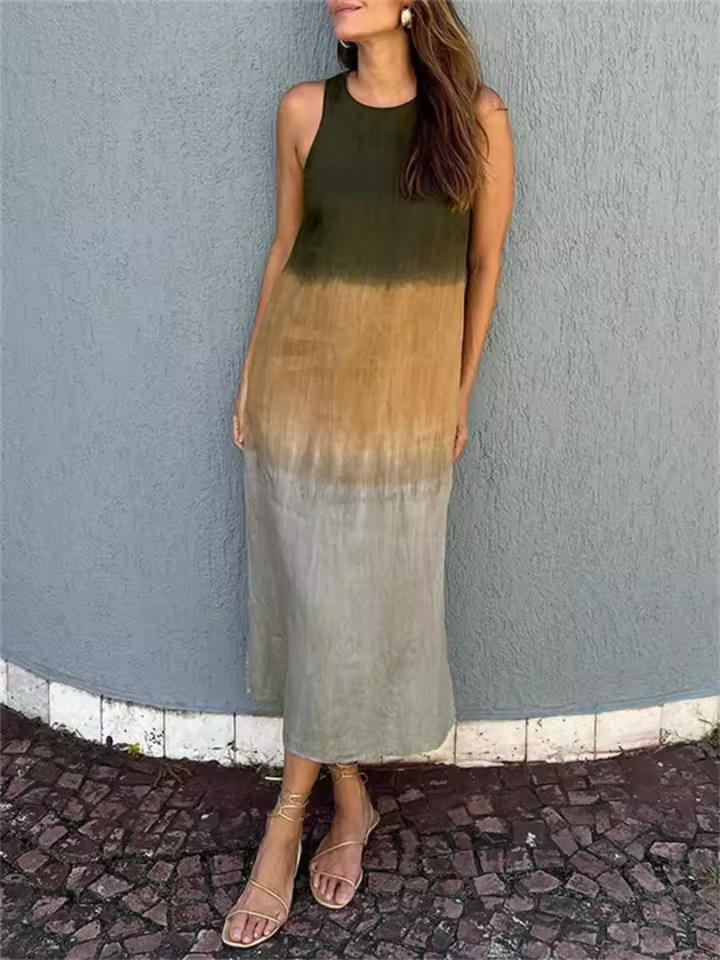 Katie | Ærmeløs Rund Hals Sommerkjole
