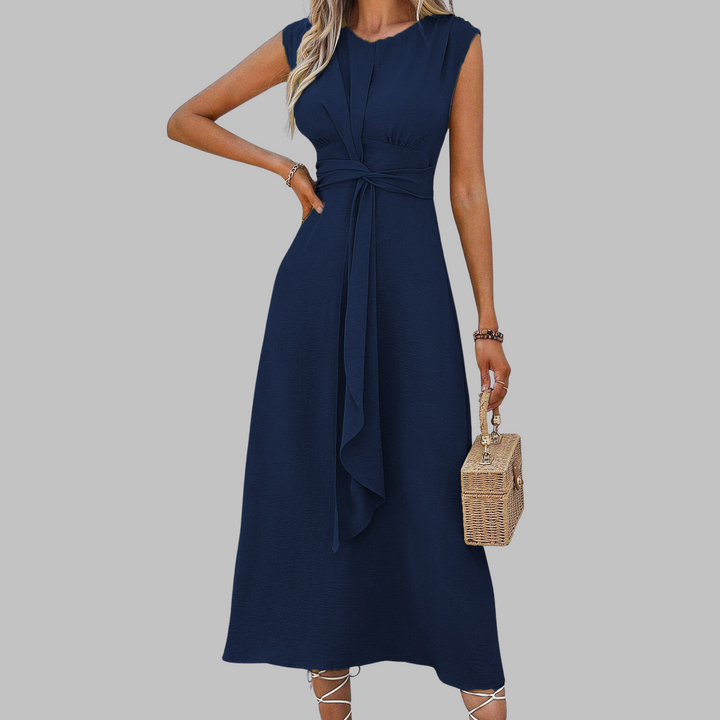 Alayna | Elegant Ærmeløs Rund Hals Maxi Kjole