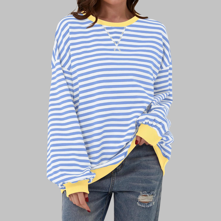 Margaret | Casual Langærmet Stribet Sweatshirt