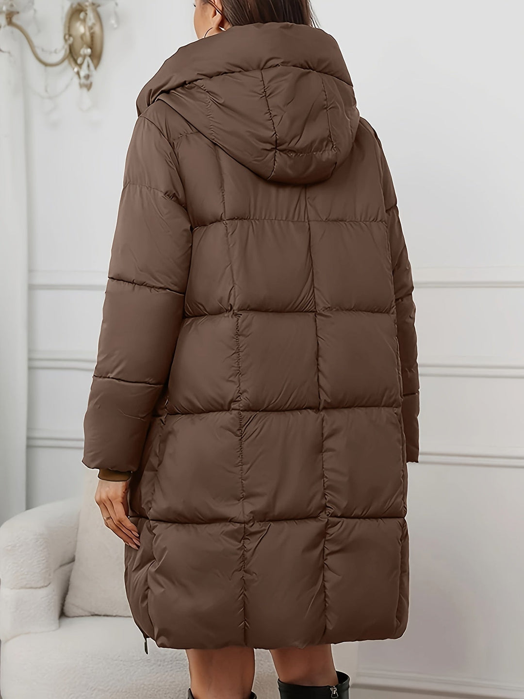 Camilla | Hætte Langline Puffer Frakke
