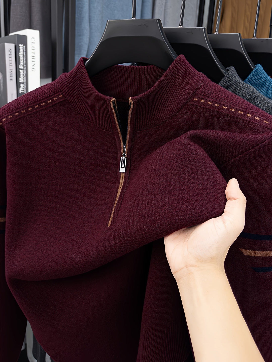 Nathan | Half-Zip Mock Neck Sweater