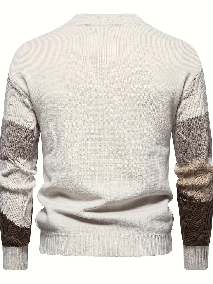 Simon | Tekstureret Farveblok Sweater