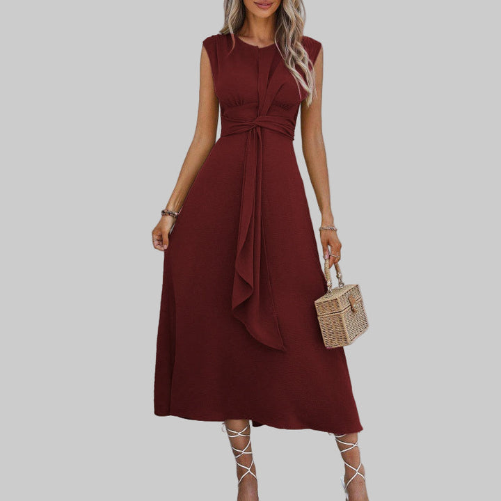 Alayna | Elegant Ærmeløs Rund Hals Maxi Kjole