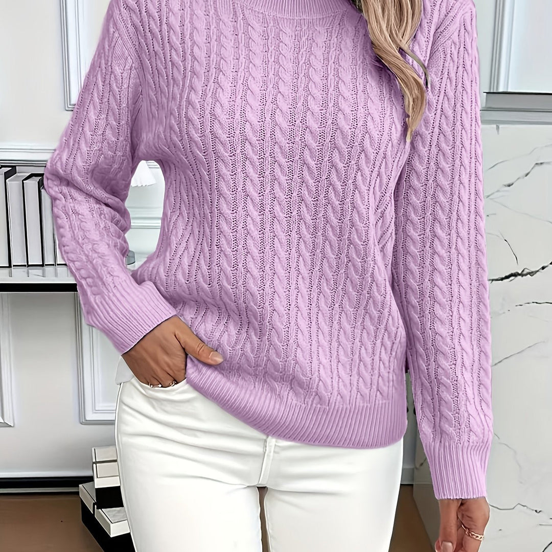 Faye | Kabelstrikket Rundhalset Sweater