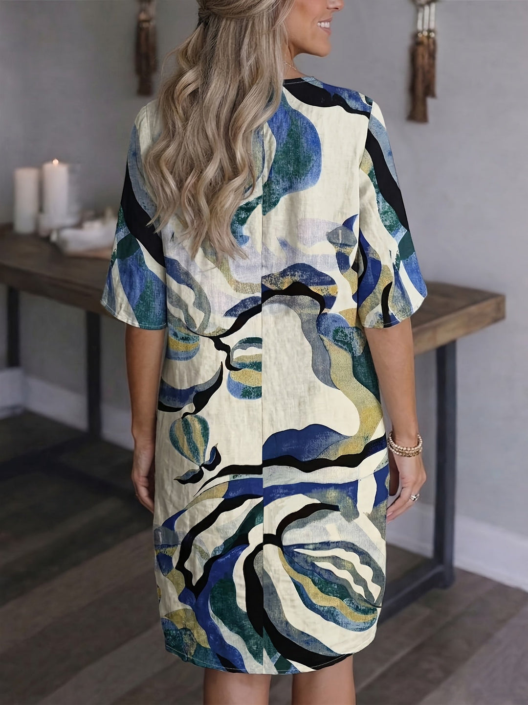 Ramona | Kunstnerisk Print Skift Kjole