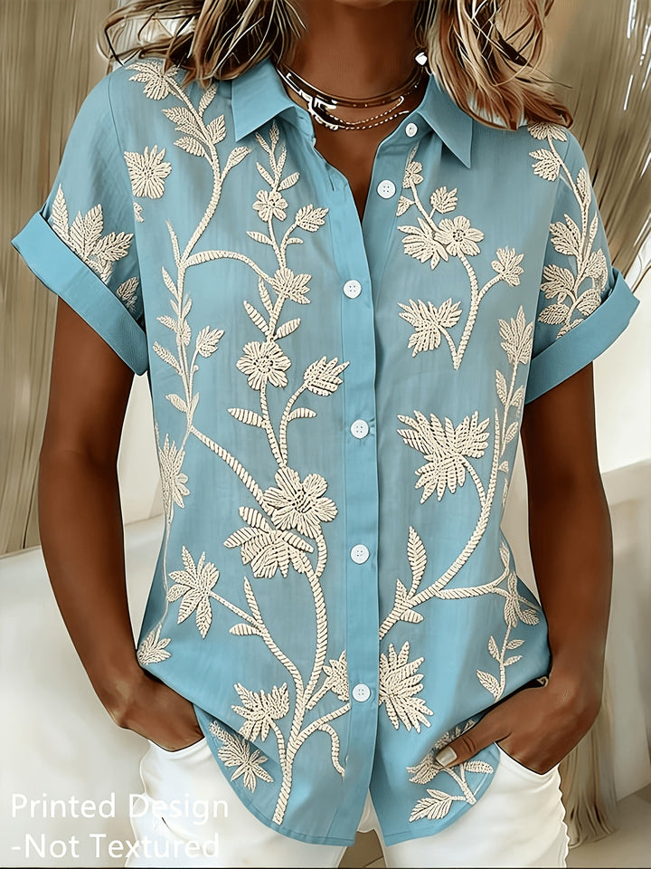 Regina | Botanisk Print Skjorte