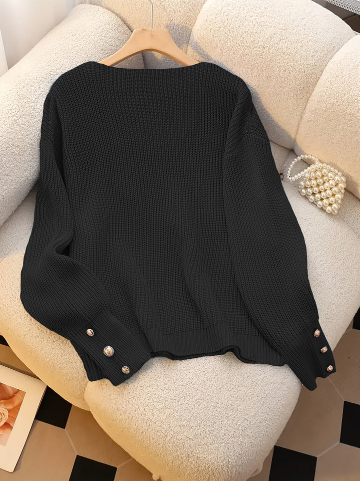 Verity | Ribbede V-Hals Sweater