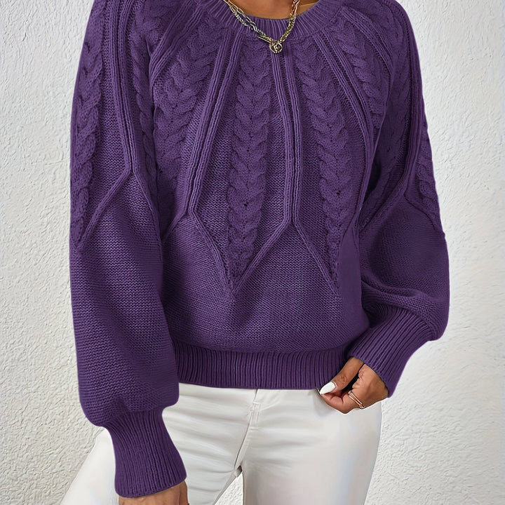 Cassidy | Kabelstrikket Rundhalset Sweater