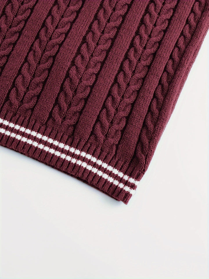 Gideon | Kabelstrikket V-hals Sweater Vest